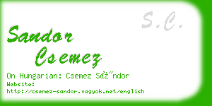 sandor csemez business card